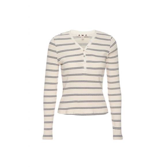 NEW AMO dearest henley top in bone/neptune - Picture 4 of 4